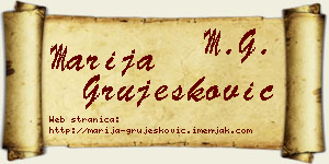 Marija Grujesković vizit kartica